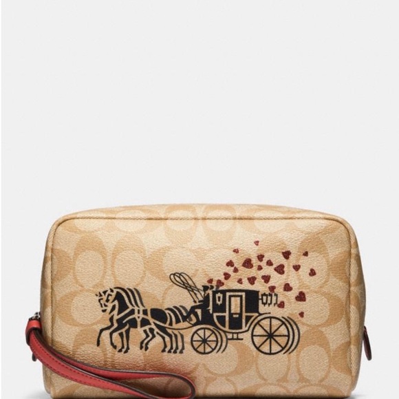 Coach Cosmetic Bag with Hearts Motif - Picture 3 of 10